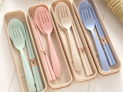 Wheat fiber environmental cutlery set